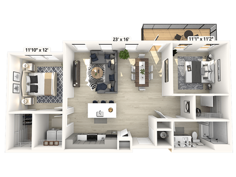 2 bed 1 bath at Luxe 360 on Centerpointe Apartments, Midlothian, Virginia